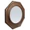 Hello Honey® Walnut Hexagonal Carved Wood Framed Wall Mirror